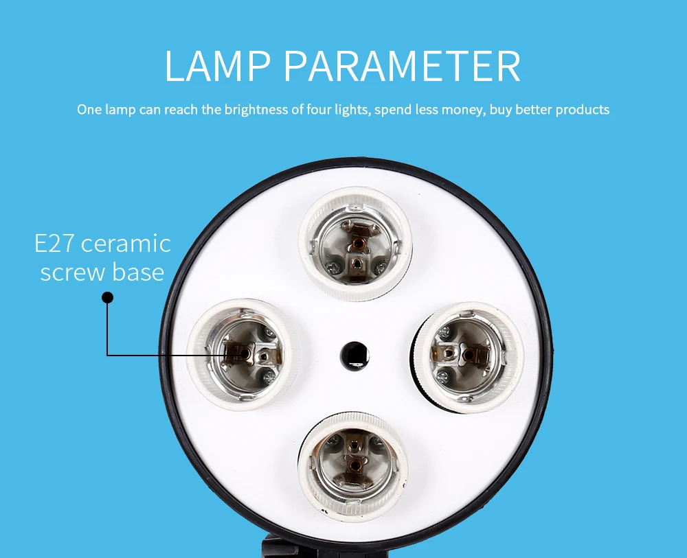 Держатель для лампы с четырьмя гнездами E27 фотостудии|Аксессуары фотостудии| |