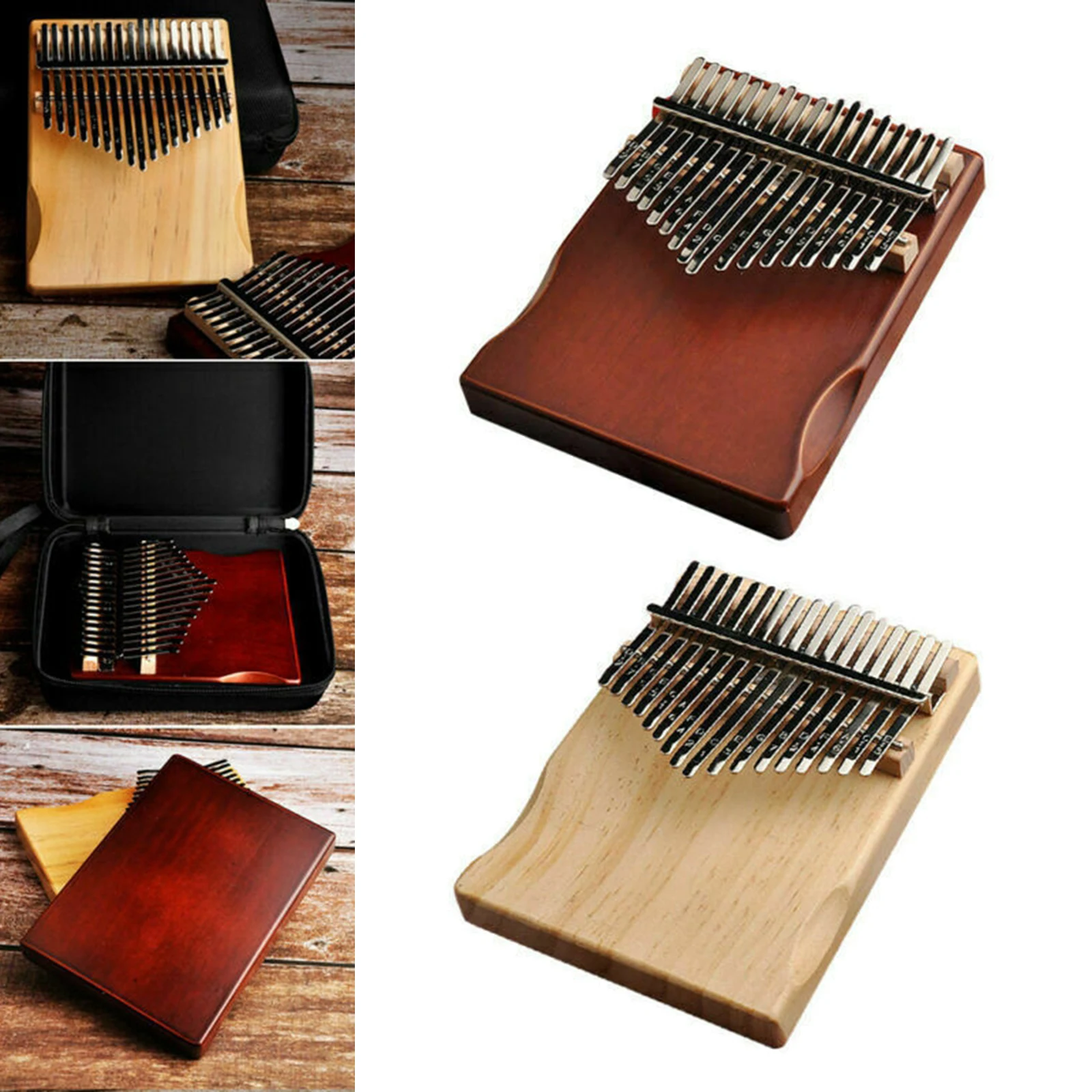 

Kalimba 17 Keys Thumb Piano ,Portable Finger Piano, High Quality Pine Wood, Tuning Hammer Piano Bag Study Instruction