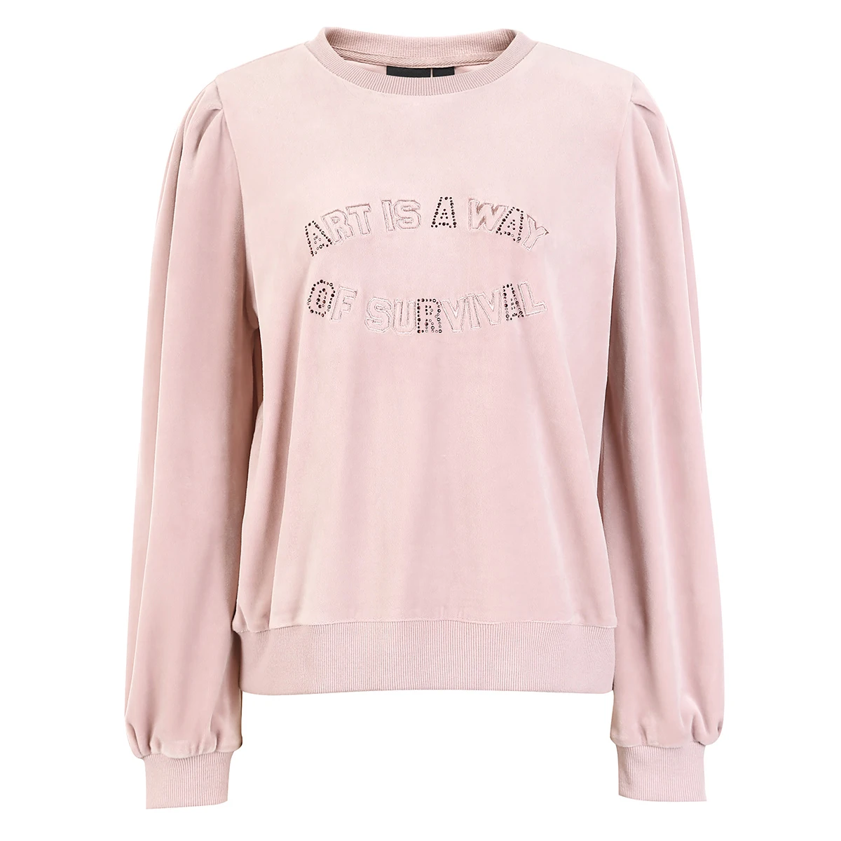 Только бархатные Стразы с буквенным принтом толстовки длинными рукавами |