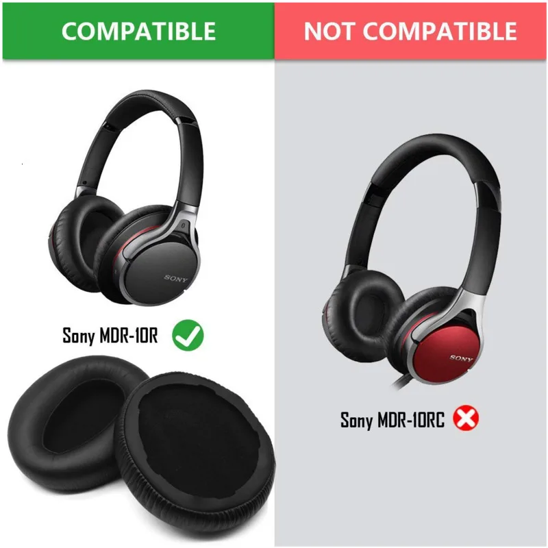 Сменные амбушюры для наушников Sony MDR 10RBT 10RNC 10R мягкие кожаные с эффектом памяти Ew