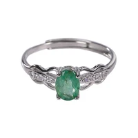 s925 sterling silver natural emerald ring personality affordable luxury fashionable elegant womens open ring