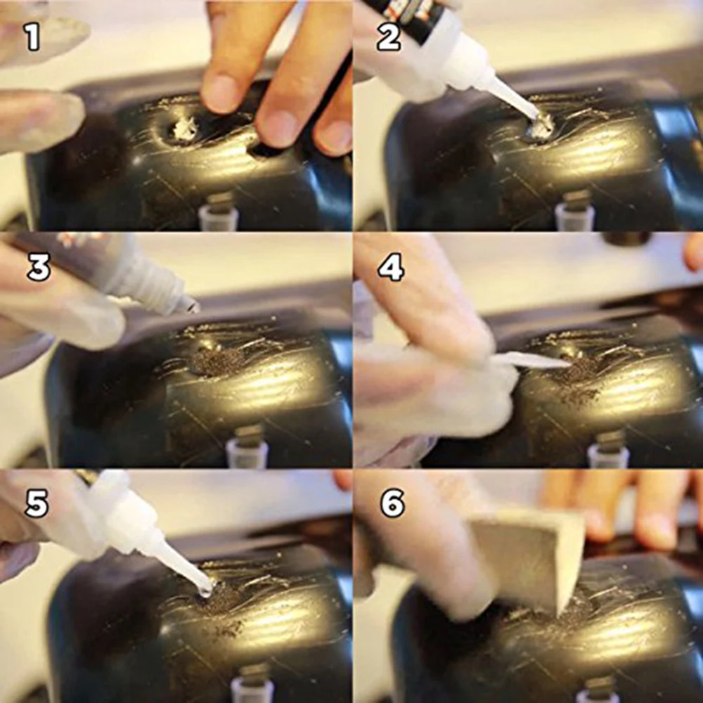 VISBELLA Super Glue 7 Seconds Speedy Fix Filling Reinforcing Dual Adhesive System Resin Instant Welding Powder Water Resistance |