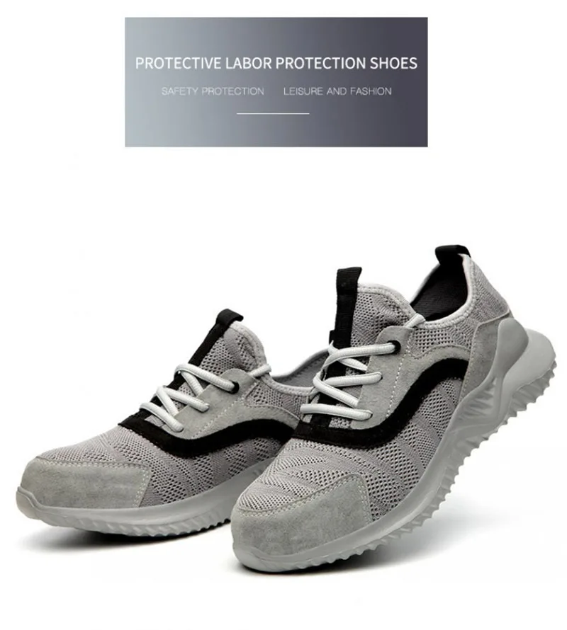 New Indestructible Men's Steel Toe Safety Boots Breathable Anti-smashing Puncture-Proof Work Shoes Welder Safety Boot Sneakers