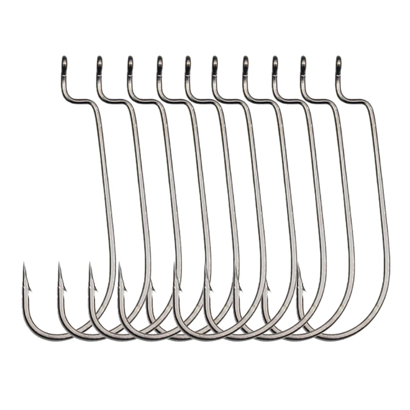 50 шт./лот рыболовный крючок из углеродистой стали с широкой рукояткой для мягкой