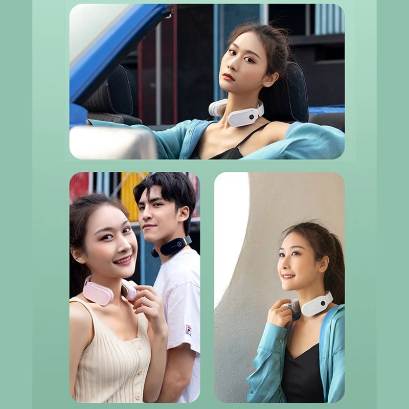 

4XFB Portable Hanging Neck Heater Neck Cooler 2 in 1 Fashion Hanging Neck Design Multifunctional Portable Air Conditioner