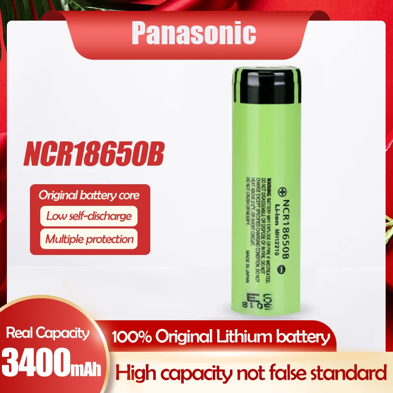 1 шт. 100% оригинальный Panasonic NCR18650B 3 7 V 18650 3400mah ионно литиевая Перезаряжаемые Батарея