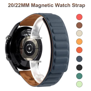 20mm 22mm watch strap for samsung galaxy watch 3 46mm 42mm silicone magnetic band active 2 strap bracelet for huawei watch gt 2 free global shipping