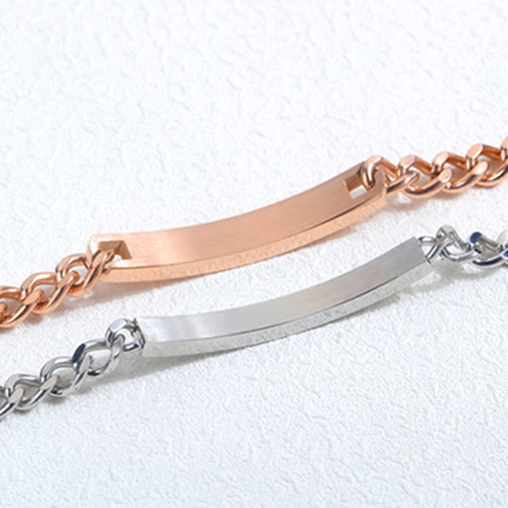 

Couple Titanium Steel Bracelet 2020 Valentine's Day Gifts Geometric Lovers' Charm Bracelets Copper Hand Accessories Souvenir Q30