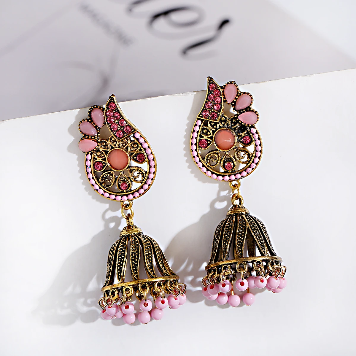 

Multicolor Ethnic Earrings for Women Indian Jewelry Tribe Gold Hollow Alloy Flower Pendientes Jhumka Earrings Fashion Jewelry
