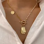 Женское Ожерелье Modyle, толстая цепочка с застежкой под золото, Смешанные Круглые ожерелья в минималистском стиле, чокер, бижутерия