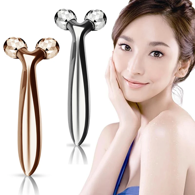 

3D Face Roller Massager Lift Body Skin Tightening Wrinkle Bar 360Â° Rotate Thin Face Facial Massage Tool Y Shape Relax Massager
