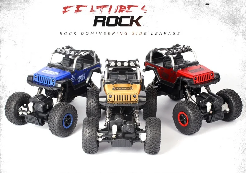 

YUKALA 1/18 2.4G 4CH 4WD Rock Crawlers 4x4 Driving Car Remote Control Model Off-Road Vehicle Toys with light