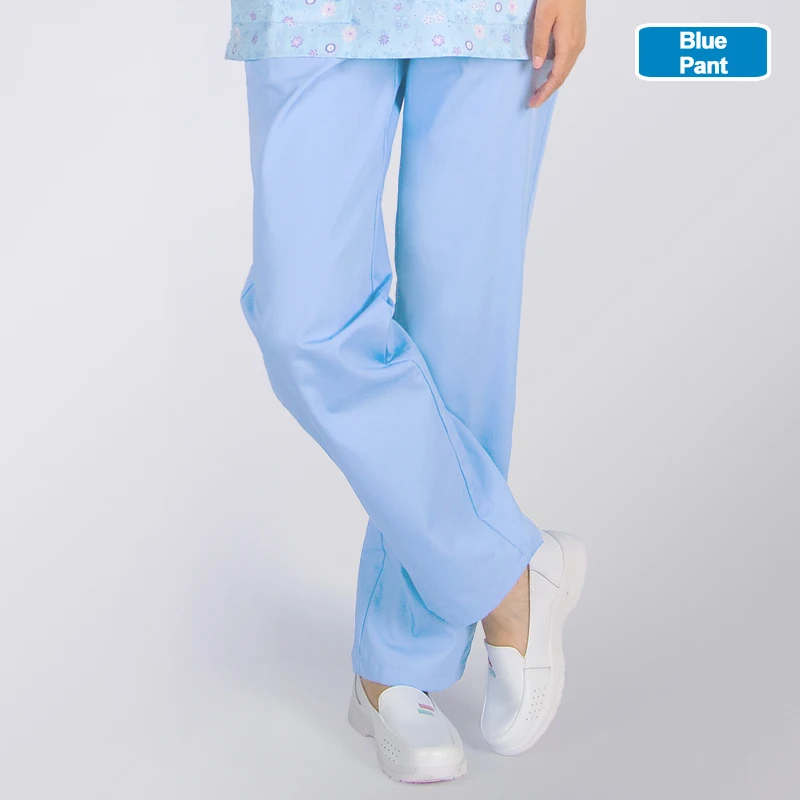 18PT001-QianLan-Pant ANNO хлопковая медицинская одежда Топ Брюки хирургические ткани медицинские скрабы Стоматологическая униформа для кормления хирургические рубашки для женщин и мужчин - Цвет: 18PT001-QianLan-Pant