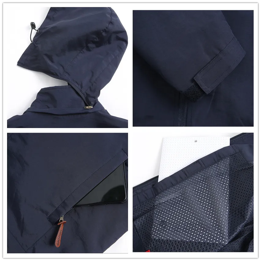 

Mountainskin Spring Men Hiking Thin Removable Cap Jackets Outdoor Sports Camping Fishing Trekking Breathable Climbing Coat VA895