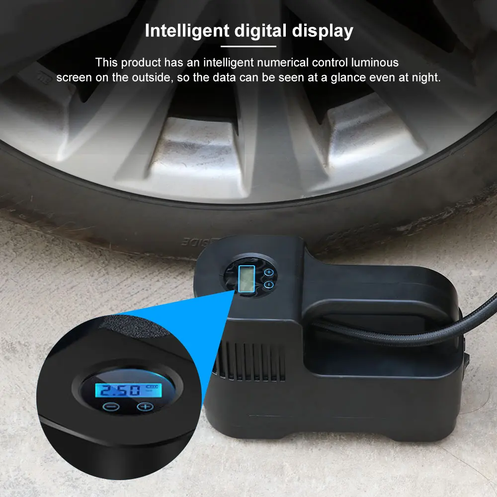 

Sell Well ALLOMN Portable Multifunctional Stable Safe 120W Durable High Quality LED Car Air Pump Portable Car Tyre Inflator