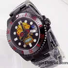 Часы-скелетоны мужские NH35A, черные, PVD, с автоподзаводом, со светящимся циферблатом