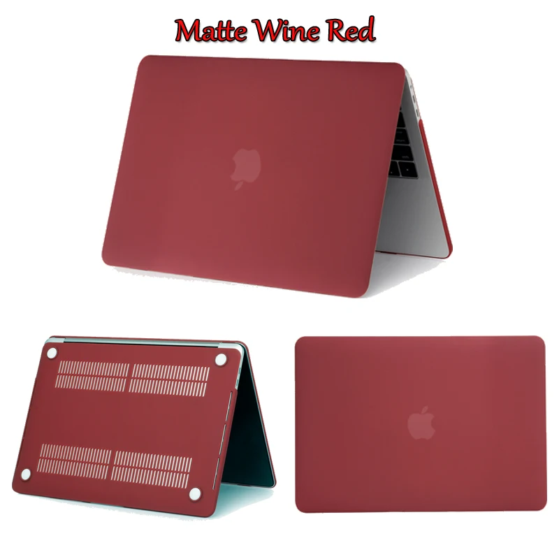 Matte Wine Red Кристально прозрачный жесткий защитный чехол для Macbook Air retina Pro 13 15 Touch Bar A2159 A1706 A1707 A1990 AIR 13 A1932 - Цвет: Matte Wine Red