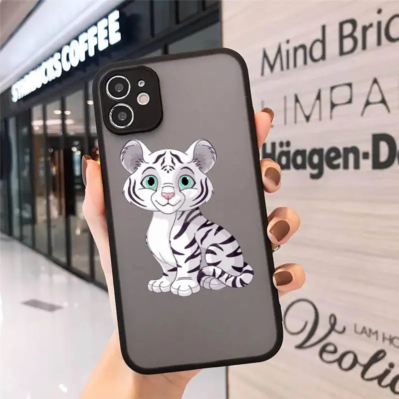 

Leopard cartoon cute Phone Case matte transparent For iphone 7 8 11 12 plus mini x xs xr pro max cover