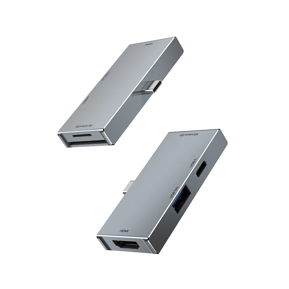 

5 in 1 USB-C Converter Adapter USB 3.0 HMDI/PD/Micro-SD/TF Card Reader Dock