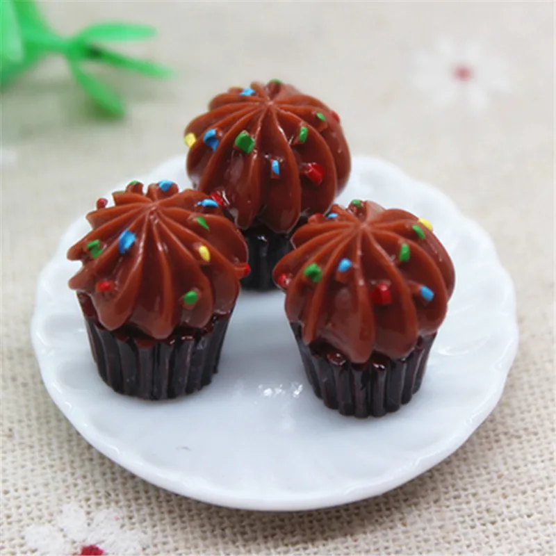 10pcs Cute 3D Resin Cake Cup Dessert Simulation Miniature Food Art Flatback Cabochon Accessories Craft DIY 15*21mm | Дом и сад