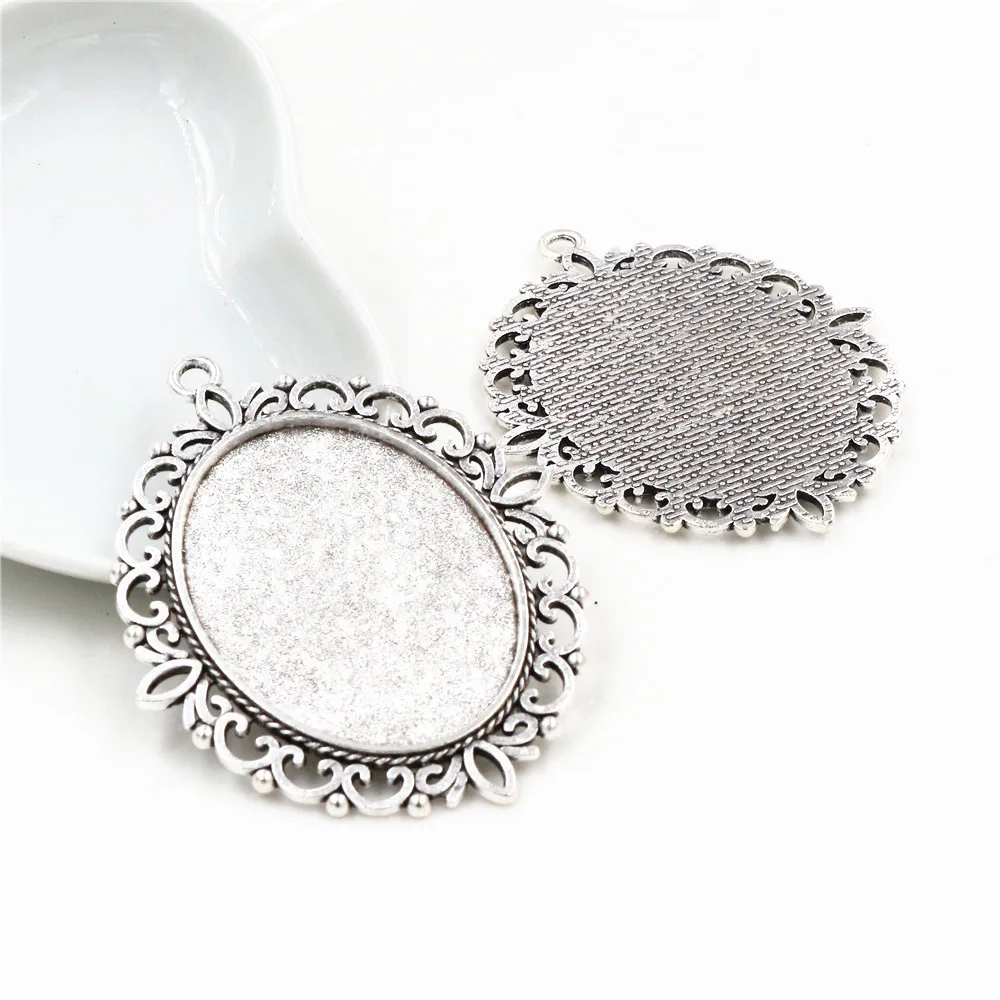 5 шт. внутренний размер 30x40 мм Античное серебро и бронзовые оттенки проколотого стиля обрамление подвески с шармами.