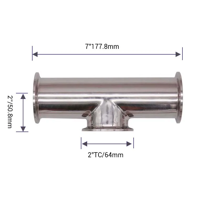 2 &quotТройной зажимной инструмент тройник санитарный 304 нержавеющая сталь Homebrew