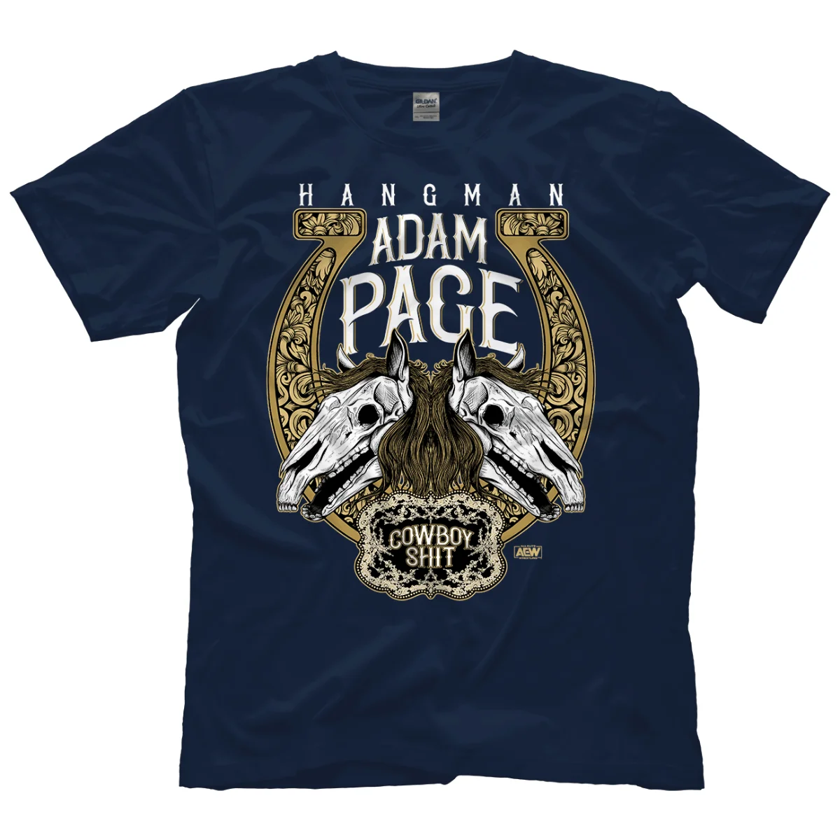 Официальная футболка Aew All Elite: Hangman Adam Page Золотая подкова|Мужские футболки| |