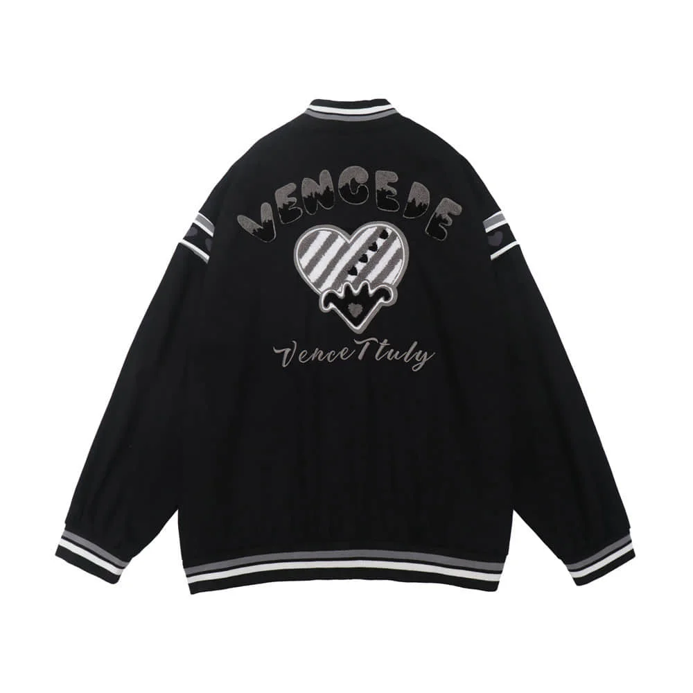 

Мужские Бейсбольные куртки с вышивкой сердца в американском стиле хип-хоп Уличная одежда повседневные винтажные уличные куртки мужская од...