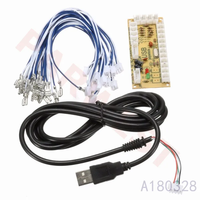 2 шт./лот DIY Zero Delay Arcade USB энкодер ПК для джойстика с 4 8 мм кабелями маме и Raspberry Pi 1/2/3