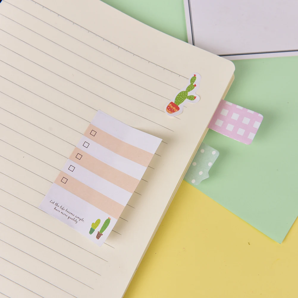 

1pcs Sticky Notes The Cactus Plan List Memo Pad N Times Sticky Notes Escolar Papelaria School Supply Bookmark Label Randomly