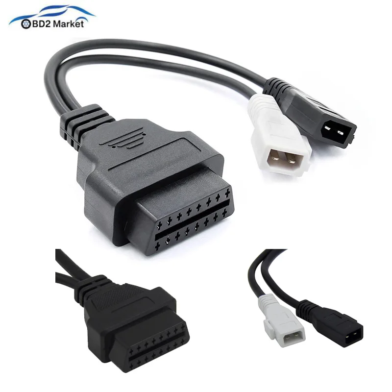 Для Audi 2x2 16 Pin OBD2 кабель Адаптер VAG для 2Pin + OBDII автомобильный диагностический