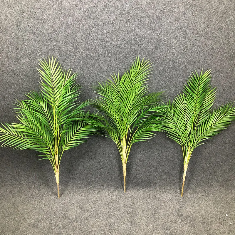 

98cm 15 Heads Large Tropical Palm Tree Artificial Plants Branch Fake Palm Leaves Real Touch Plastic Foliage Home Office Decor