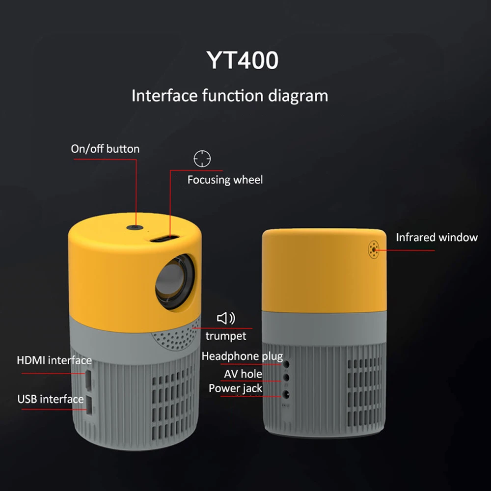 VCHIP YT400 Projector mini projector Home Proyector For Theater 1080P WiFi Portable Media Player проектор | Электроника
