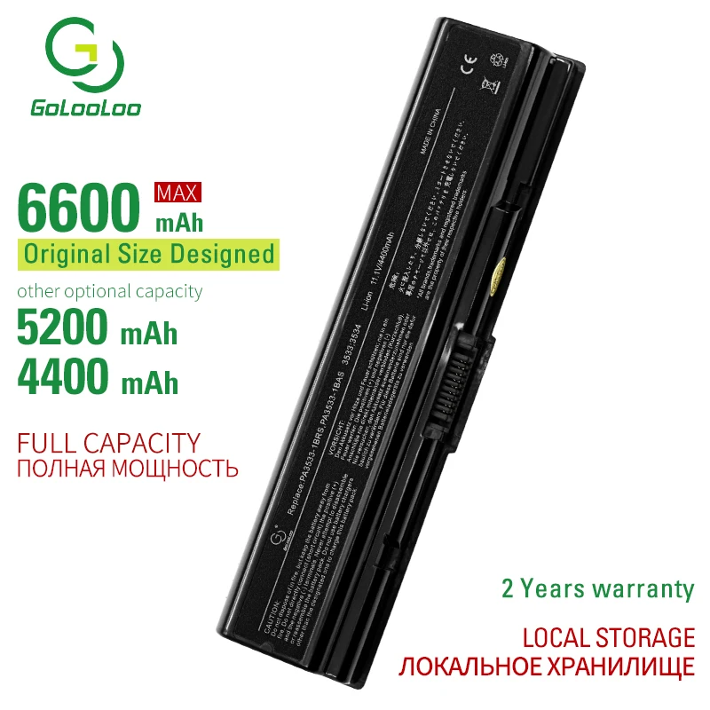 Аккумулятор Golooloo для ноутбука 6 ячеек Toshiba Equium A200 аккумулятор с ячейками