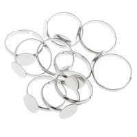 adjustable metal ring holder 10 pieces to make jewelry cabochon cameo photo of craft loop 10mm