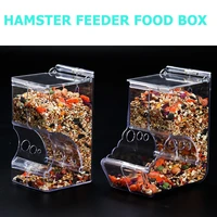 hamster automatic feeder transparent food dispenser food bowl small animals hamster feeding watering supplies