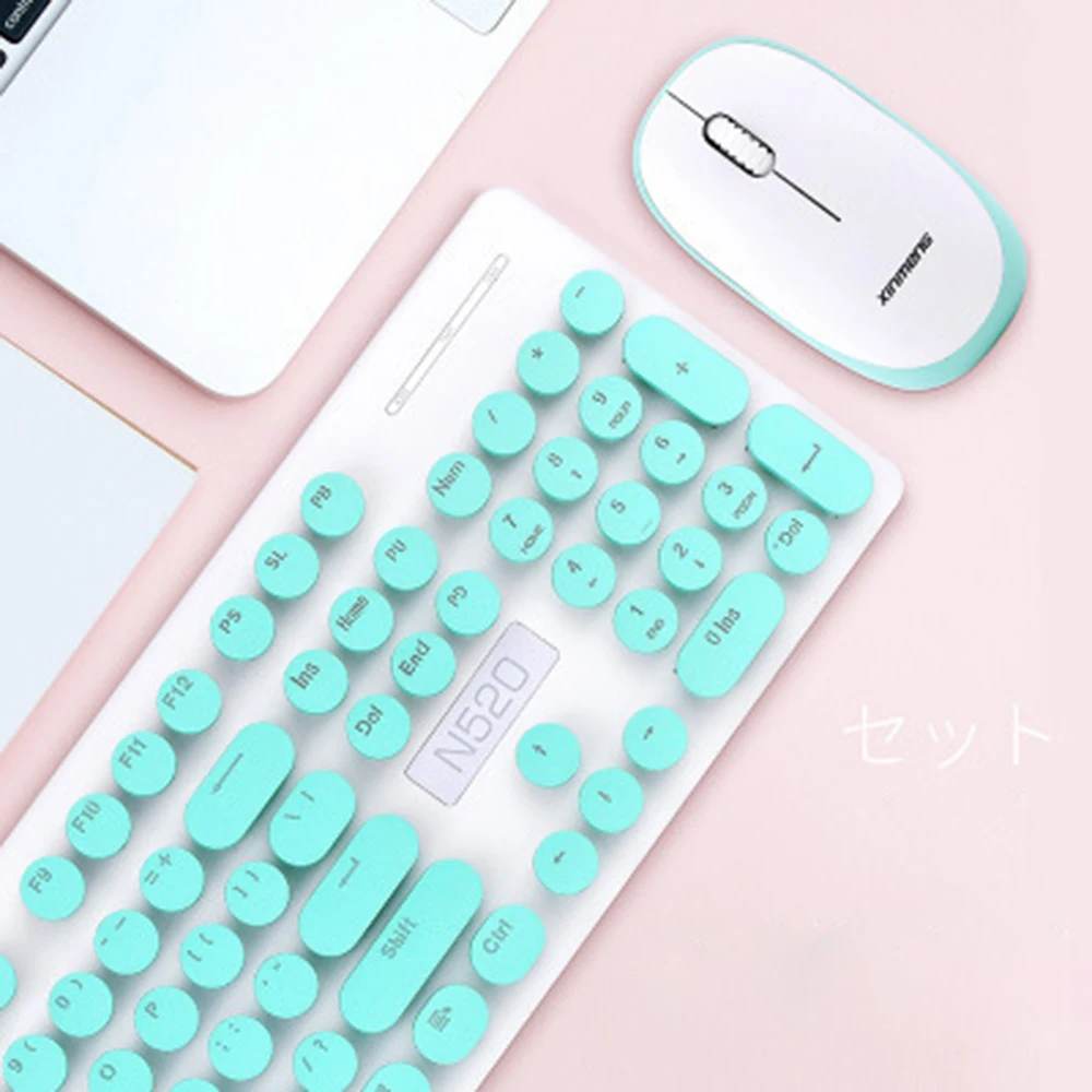 Игровая клавиатура беспроводная легкая Ретро панк и мышь набор Тихая Кнопка