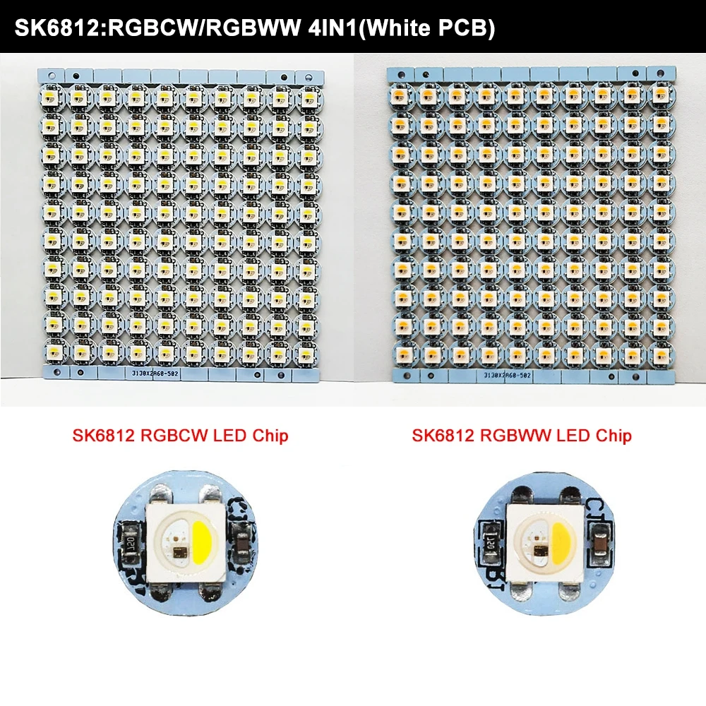 WS2812B WS2812 светодиодная RGB плата радиатора чипа 5050 SMD SK6812 4 в 1 RGBW черная/белая