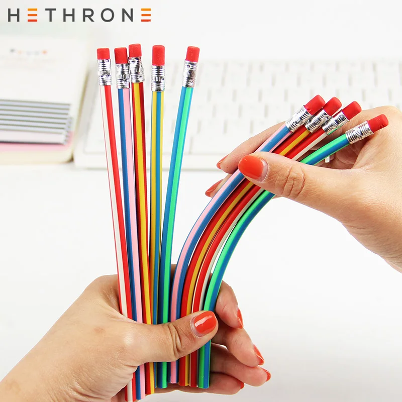 Hethrone 5 шт красочные Волшебные Бенди гибкие мягкие карандаши с ластиком изогнутые