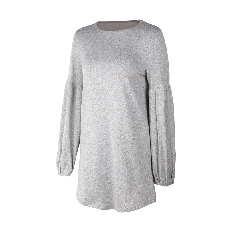 Женское трикотажное женское платье свитер осень зима длинный рукав o образный
