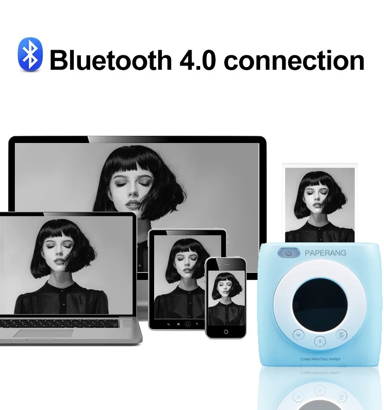 Карманный мини принтер PAPERANG P2s 58 мм портативный Bluetooth фотопринтер HD термоэтикетка