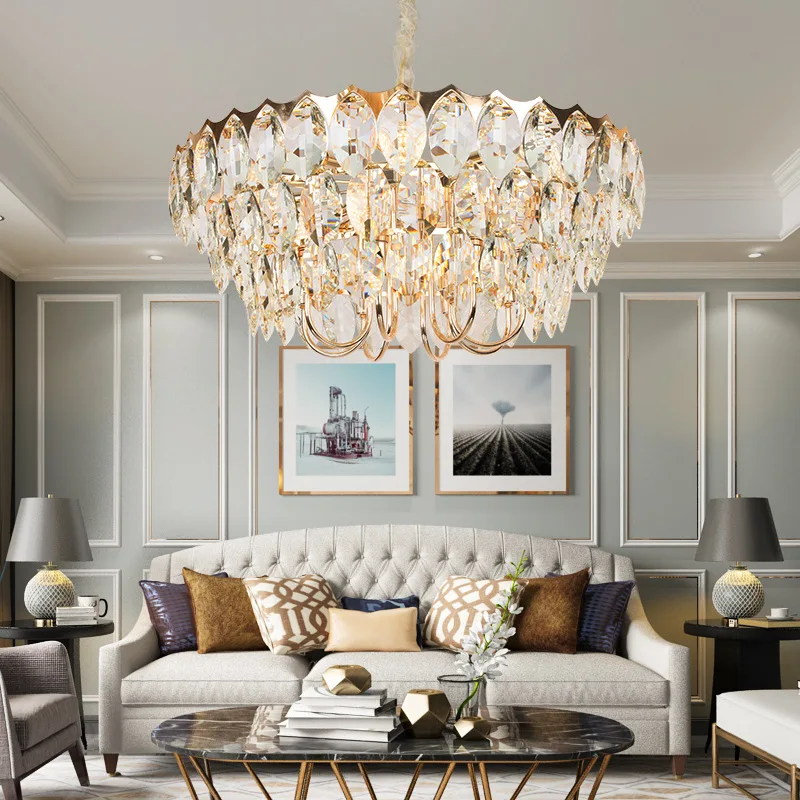 

Dining Room Chandelier Living Room Light Luxury Chandelier Postmodern Villa Simple Creative Bedroom Crystal Chandelier