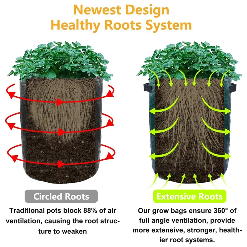 

10 PCS 10 Gallon Garden Planting Pot Potato Grow Bags with Flap and Handles Potato Planter Bags for Vegetables