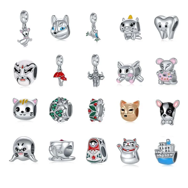 Новый Шарм оригинальный милый животный собака Красный Олень Маска Бусины