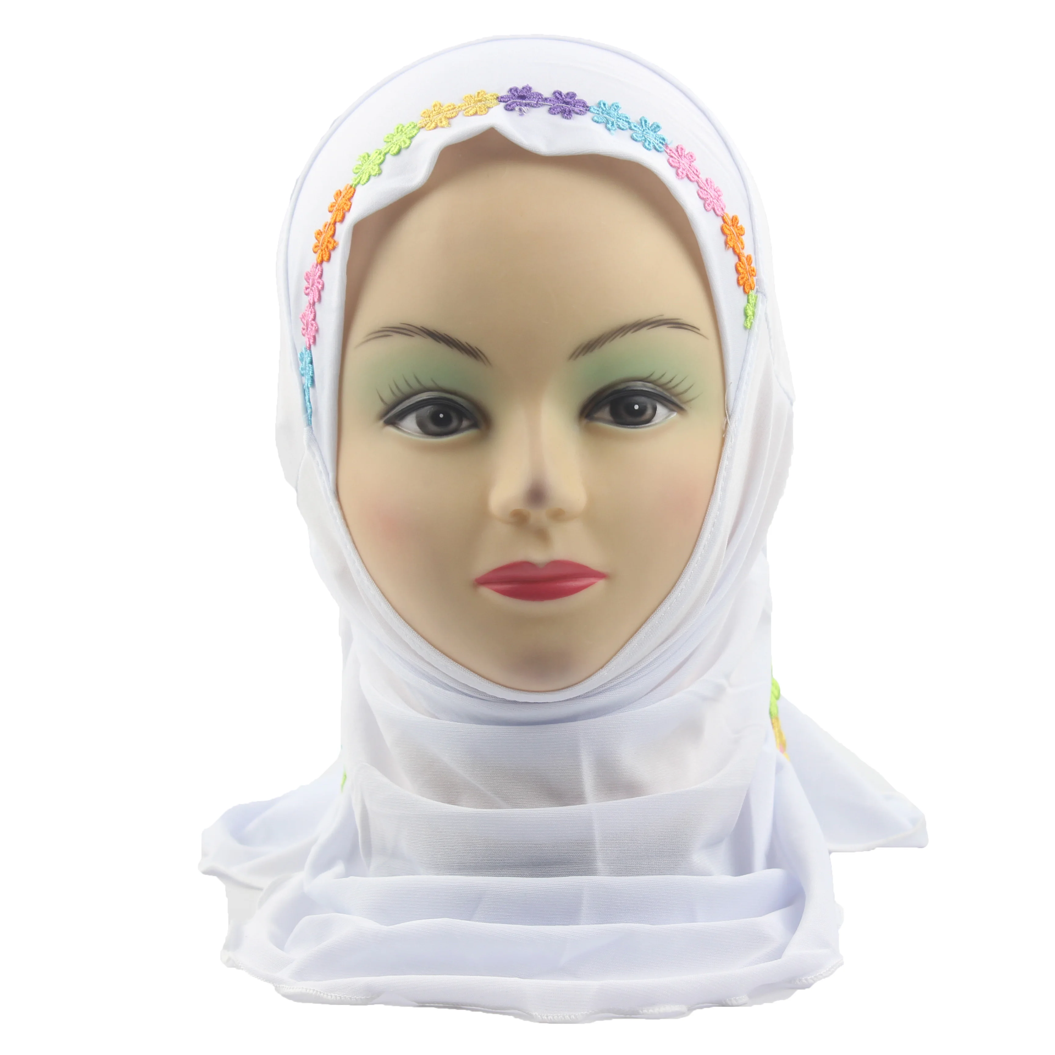 Детский мусульманский шарф шали с красивыми цветами для девочек от 2 до 7 лет