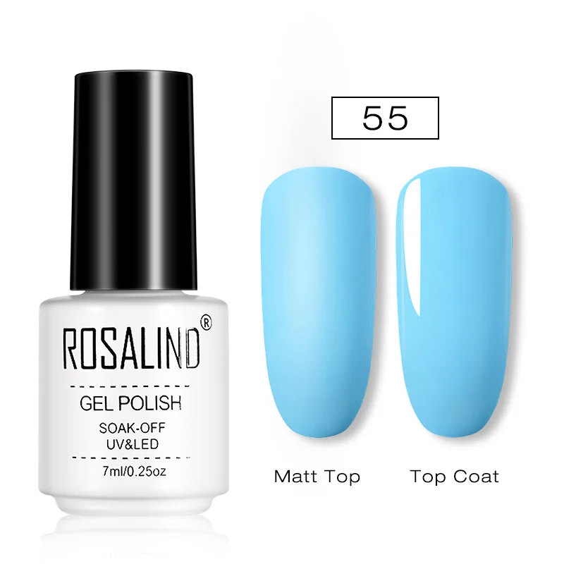 RC55 ROSALIND матовый Гель-лак для ногтей, УФ светодиодный, лампа для маникюра, для ногтей, полуперманентный, 7 мл, Гель-лак, Базовое покрытие - Цвет: RC55
