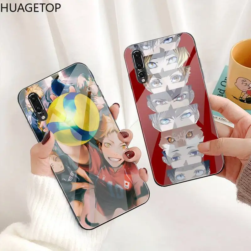 Чехол Haikyuu Hinata с аниме атаками для телефона закаленное стекло Huawei P30 P20 P10 lite honor 7A 8X