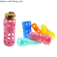 silicone world 6 0cm silicone water bottle cover anti scalding cup cover hollow silicone glass milk bottle protective sleeve