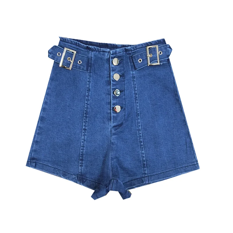 Женские джинсовые шорты с высокой талией KoHuiJoo облегающие Шорты стрейч на