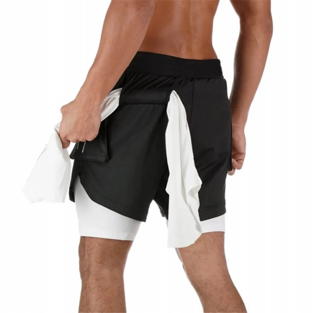 Мужские дышащие тренировочные шорты 2 в 1 для занятий спортом на открытом воздухе от AliExpress WW